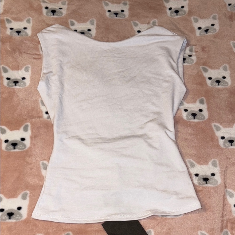 See You Monday White Sleeveless Muscle Tee